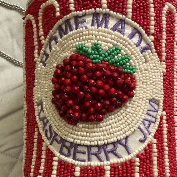 Handcrafted Raspberry Jam Beaded Crossbody Bag - Picture 6 of 8